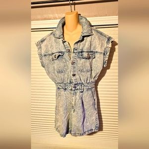 Denim Shorts Jumpsuit